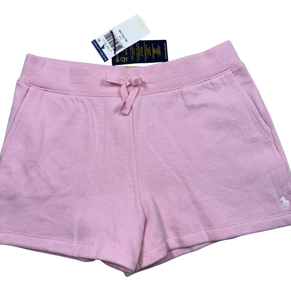 Polo by Ralph Lauren Girls' Light Pink Knit Drawstring Shorts